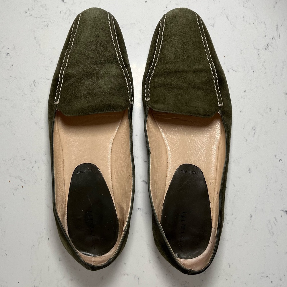 Amalfi made in Italy green suede loafers